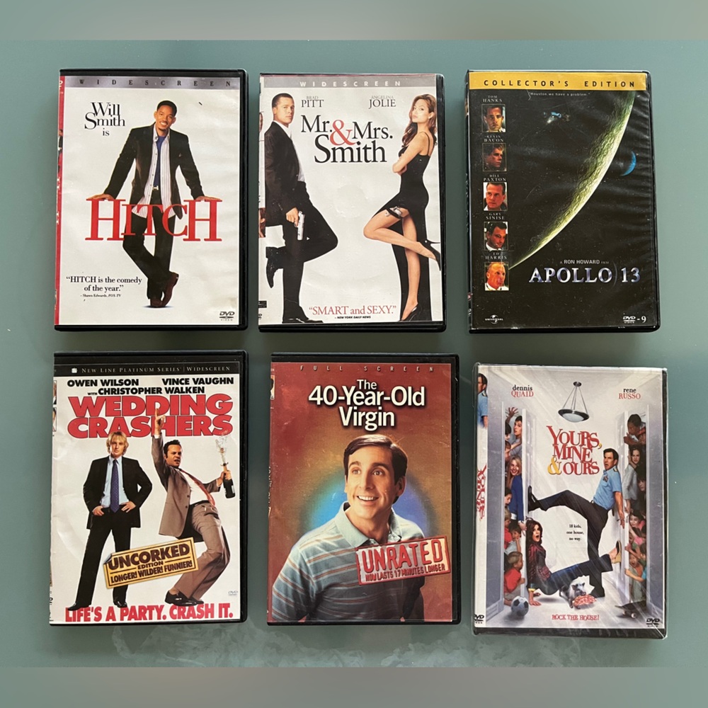 The 40-Year-Old Virgin Wedding Crashers Hitch Yours Mine & Ours Apollo 13 Pick 3